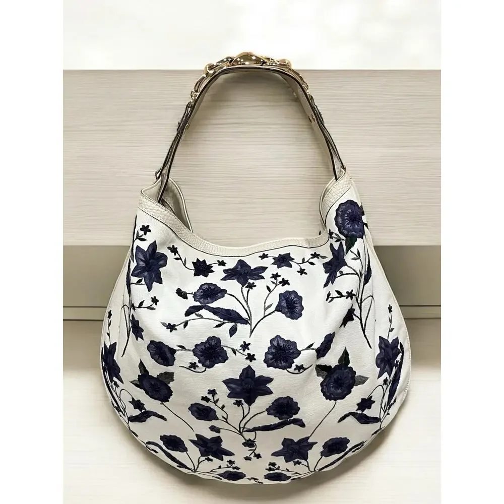 GUCCI 171295 Flora Wave Hobo Bag